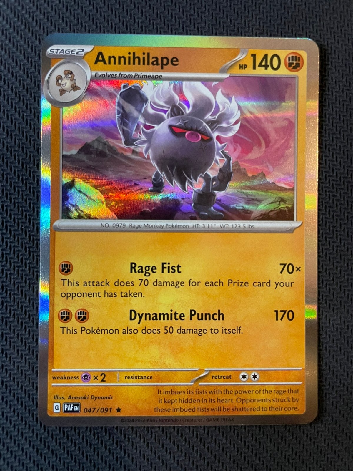 Annihilape Rare 047/091 Holo Paldean Fates Packfresh, Ophalen of Verzenden, Zo goed als nieuw