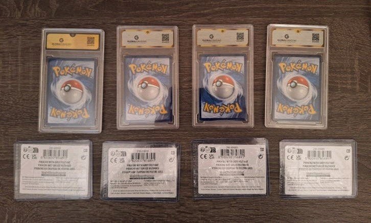 Pokémon Pikachu met Grijze Vilten Hoed. van Gogh. 10/9/Error, Ophalen of Verzenden, Nieuw, Meerdere kaarten