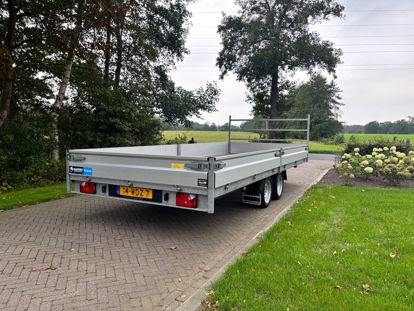 Hapert Azure XL 5.05 x 2.00 plateauwagen, Ophalen, Zo goed als nieuw