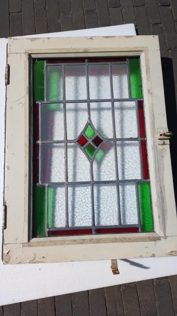 Glas in lood raam 71x52., Doe-het-zelf en Verbouw, Glas en Ramen, Ophalen of Verzenden, Minder dan 80 cm, Glas in lood, Minder dan 80 cm