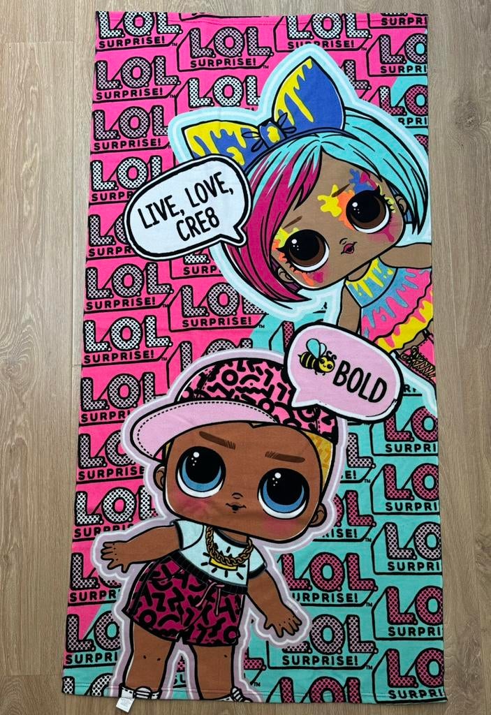 L.O.L. Surprise Beach Towel badhanddoek 70 x 140 cm, Ophalen of Verzenden, Zo goed als nieuw, Roze, Handdoek