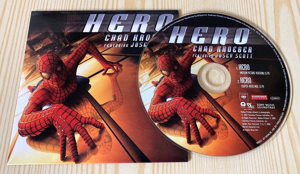 CD Single Chad Kroeger - Hero (Spiderman OST) 2 Tracks card, Ophalen, Zo goed als nieuw, Filmmuziek en Soundtracks, Promo