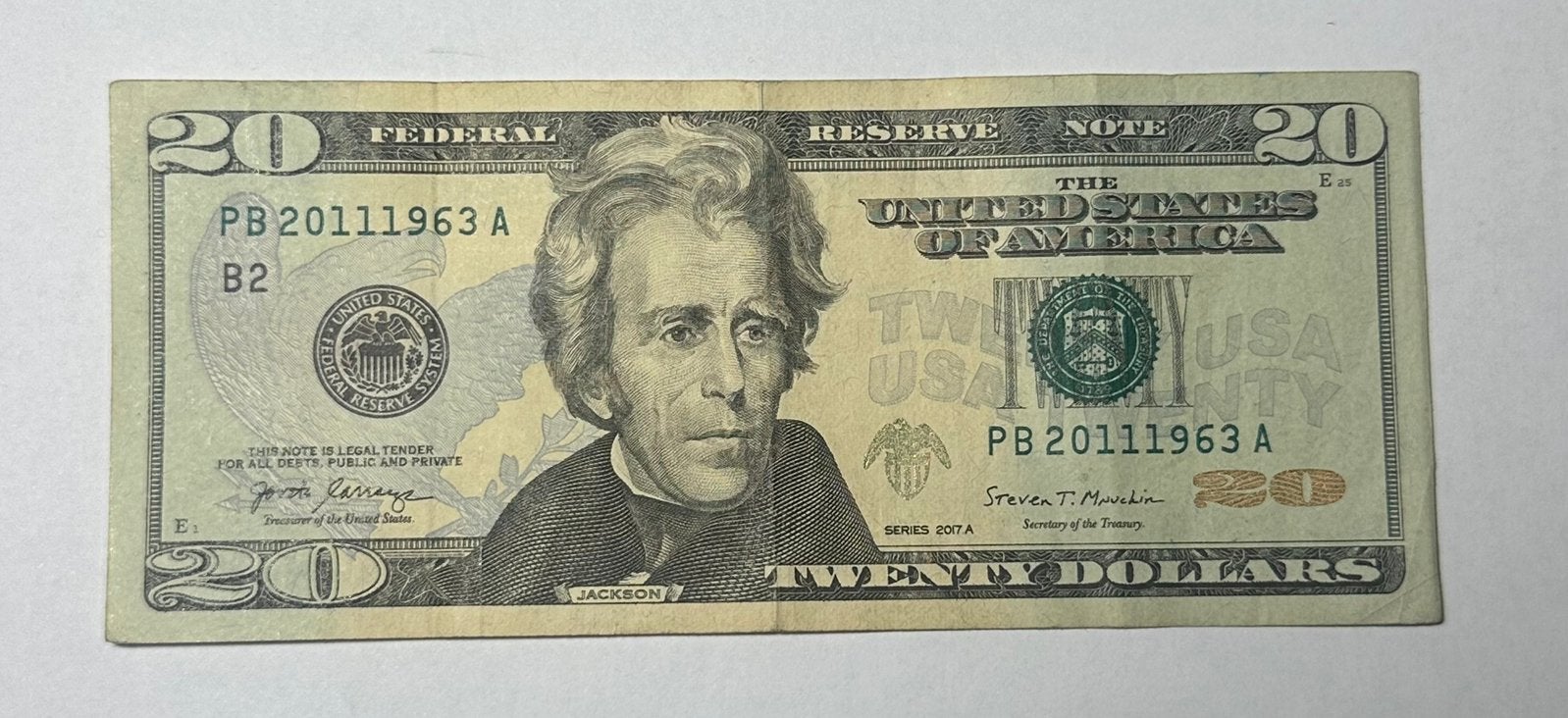 USA 20 Dollar Biljet, Ophalen of Verzenden, Noord-Amerika, Los biljet