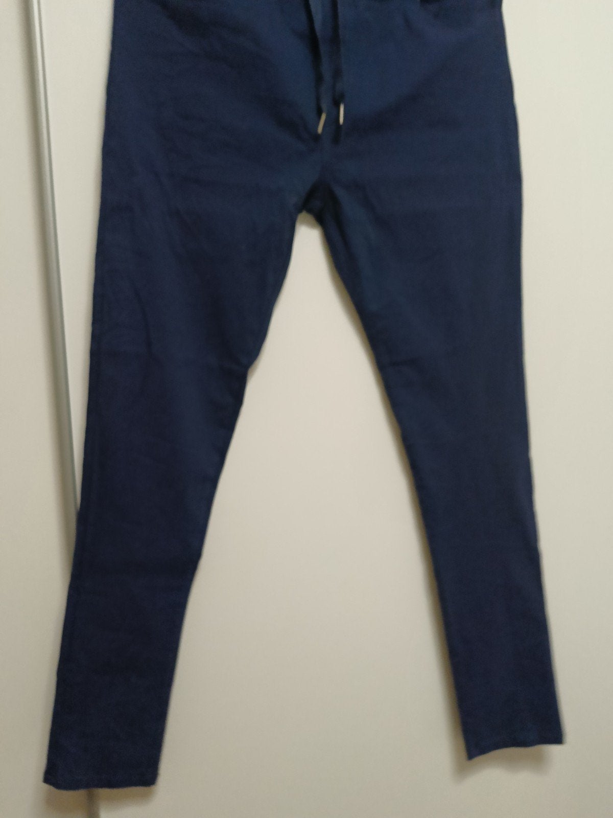 Donkerblauwe broek met elastische band.    touwtje, maat 42/, Ophalen of Verzenden