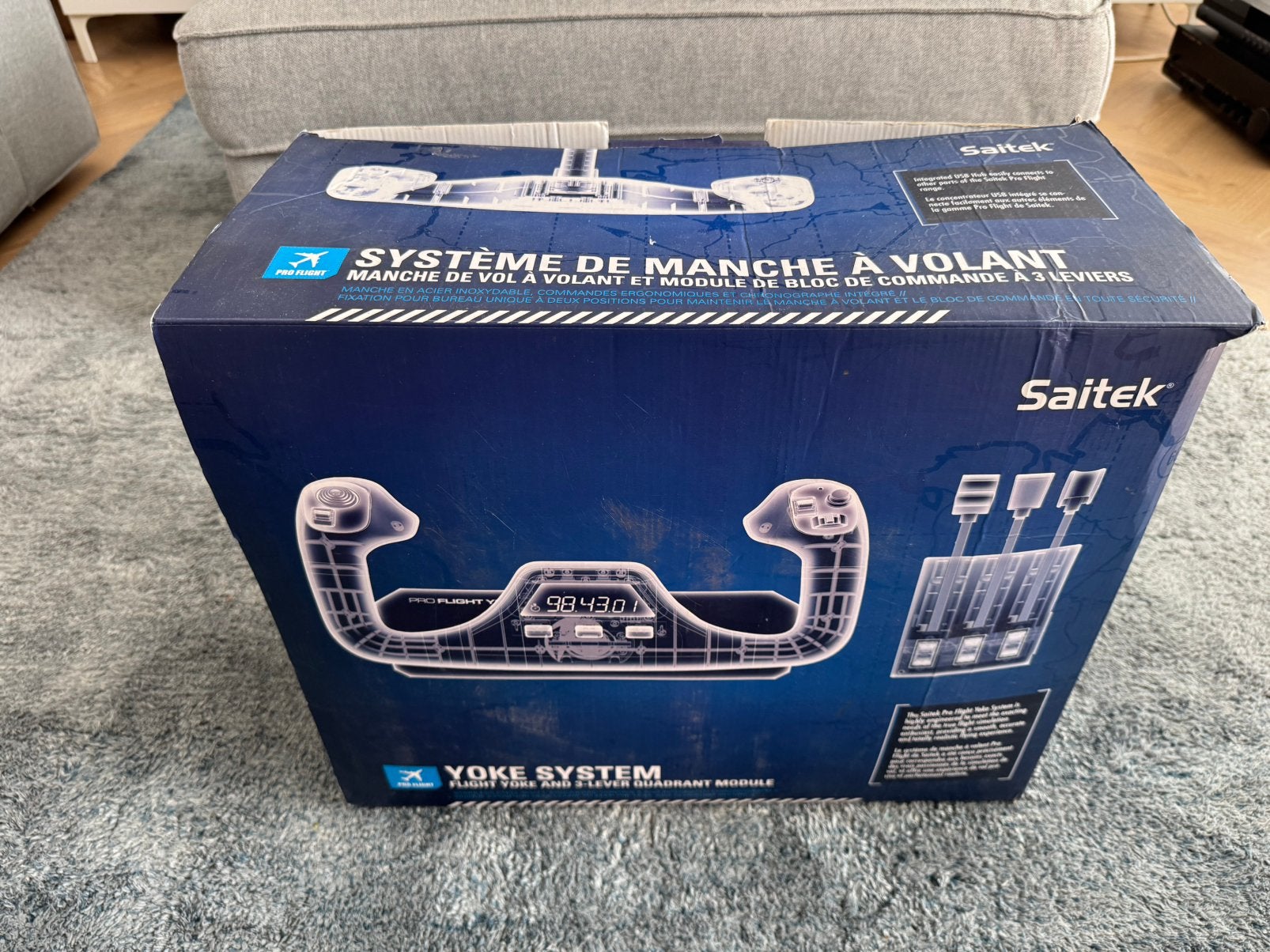 Saitek Pro Flight Yoke System - Yoke Werkt (Throttle Defect), Racestuur, Gebruikt, Ophalen of Verzenden, PC