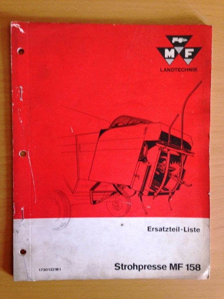 Onderdelenboek MF Stropers MF 158, Ophalen of Verzenden, Gelezen, Tractor en Landbouw