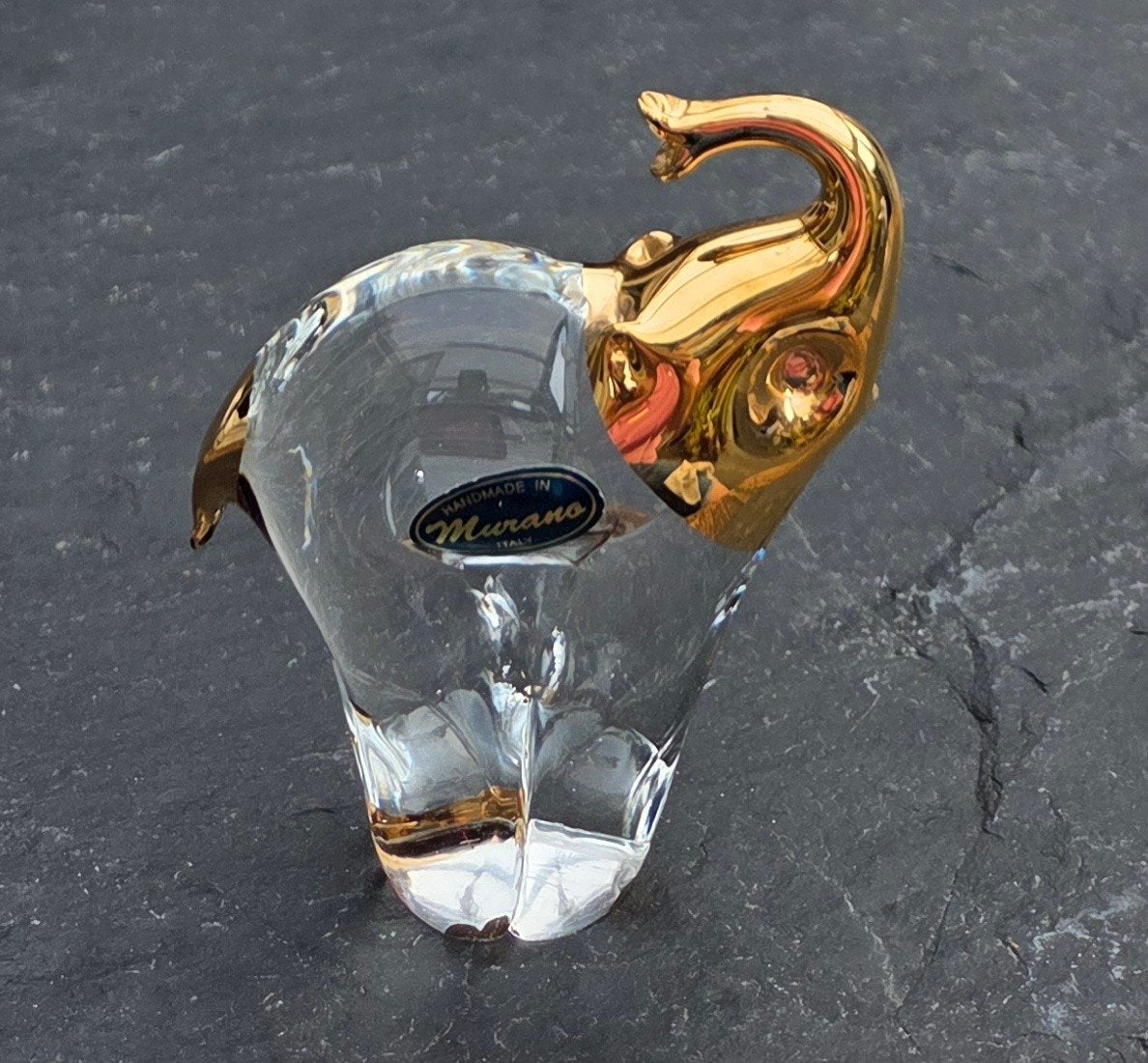 Vintage Murano Glazen Olifant Beeldje – Met Sticker!, Antiek en Kunst, Ophalen of Verzenden