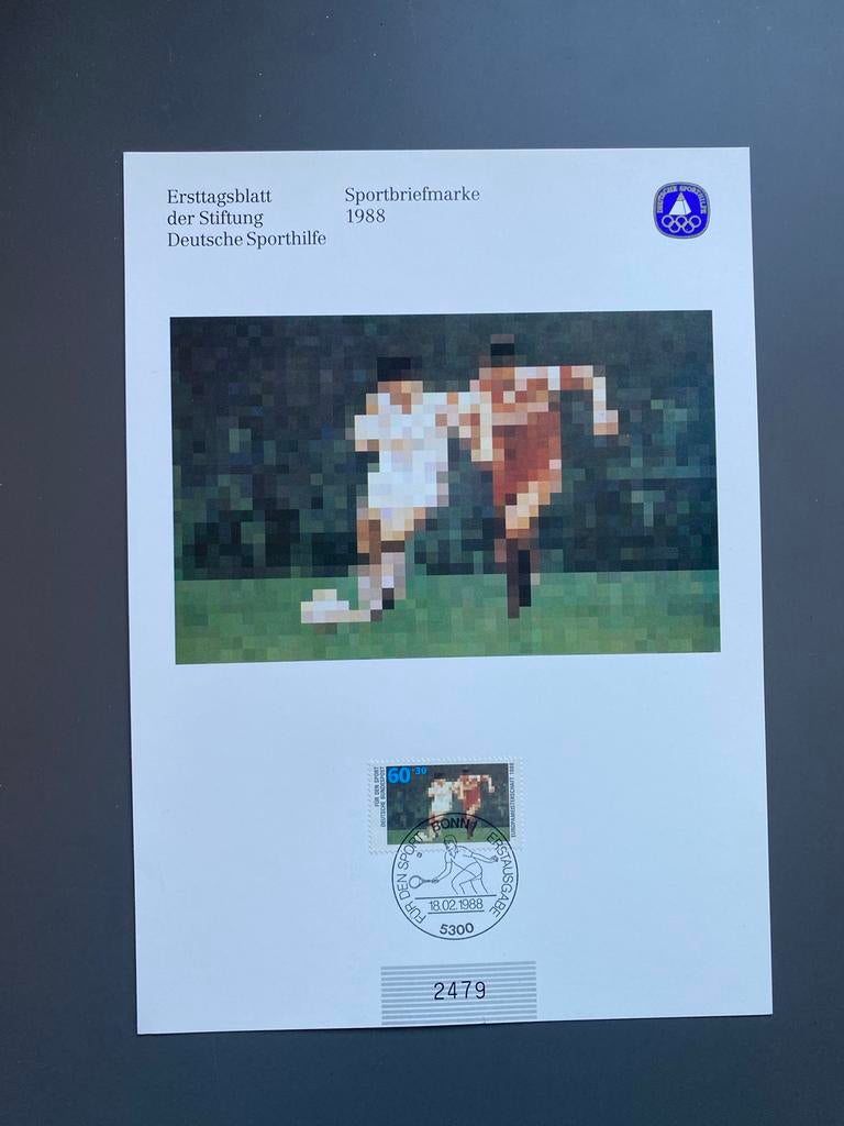 Eerste Dagblad Duitsland Sporthulp 1988 Voetbal, Ophalen of Verzenden, BRD, Gestempeld