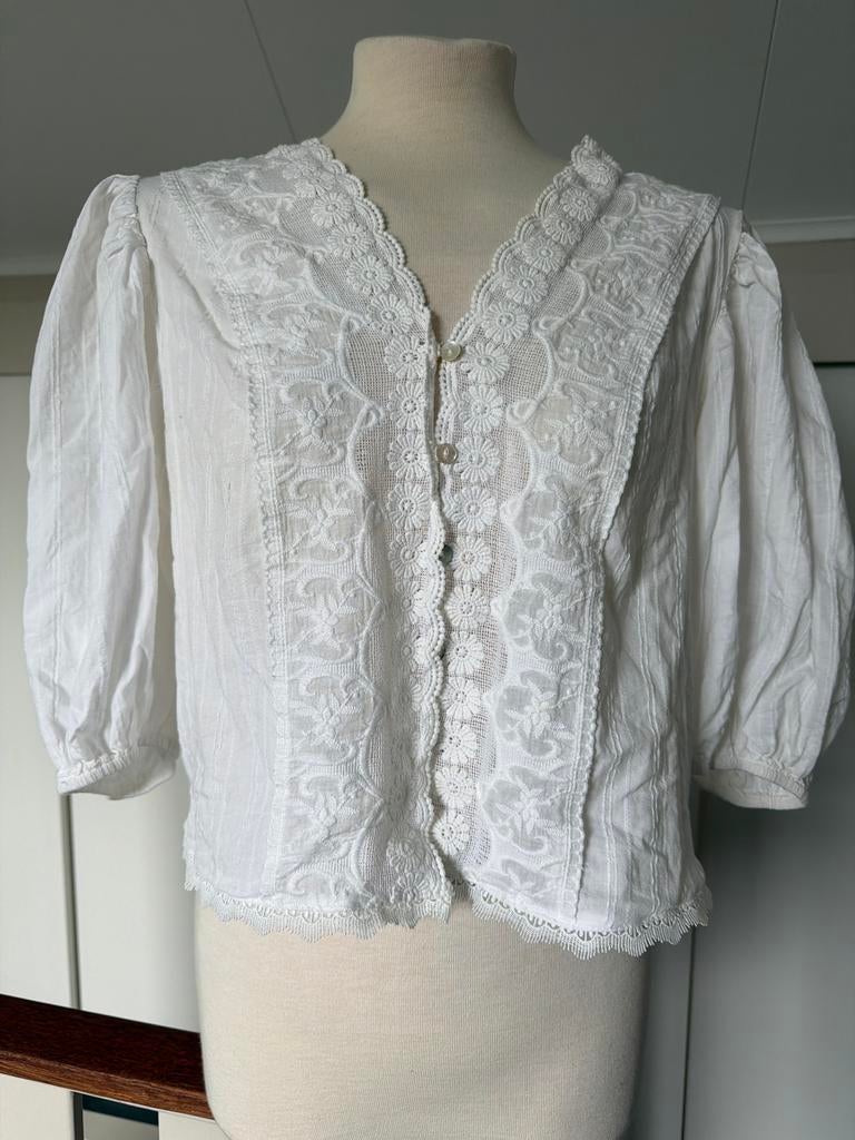 Witte kanten blouse van Costes Rebel, maat M, Ophalen of Verzenden, Zo goed als nieuw, Maat 38/40 (M), Wit
