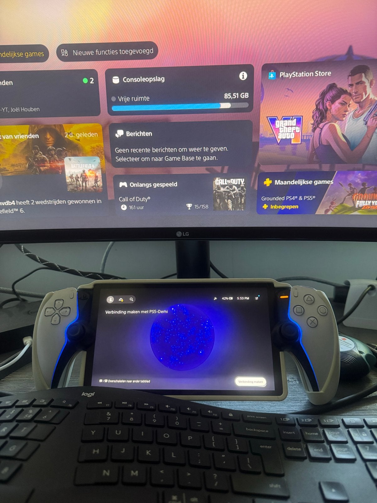 PlayStation Portal Remote Player met Carry Case, Ophalen of Verzenden, Zo goed als nieuw