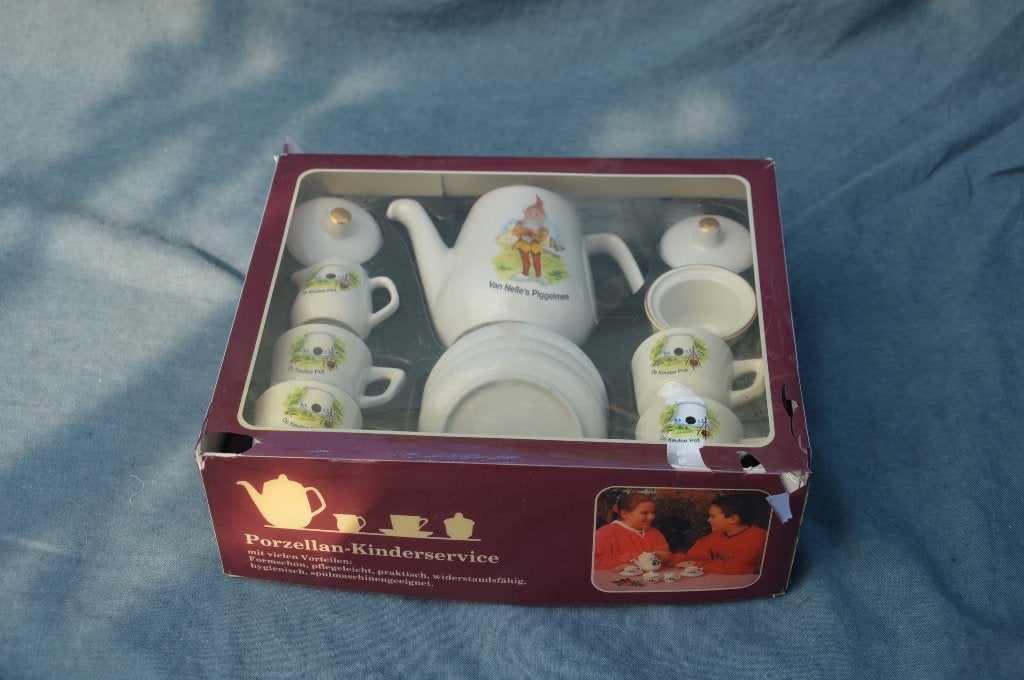 Vintage porseleinen Van Nelle kinderserviesje ‘ Piggelmee, Ophalen of Verzenden