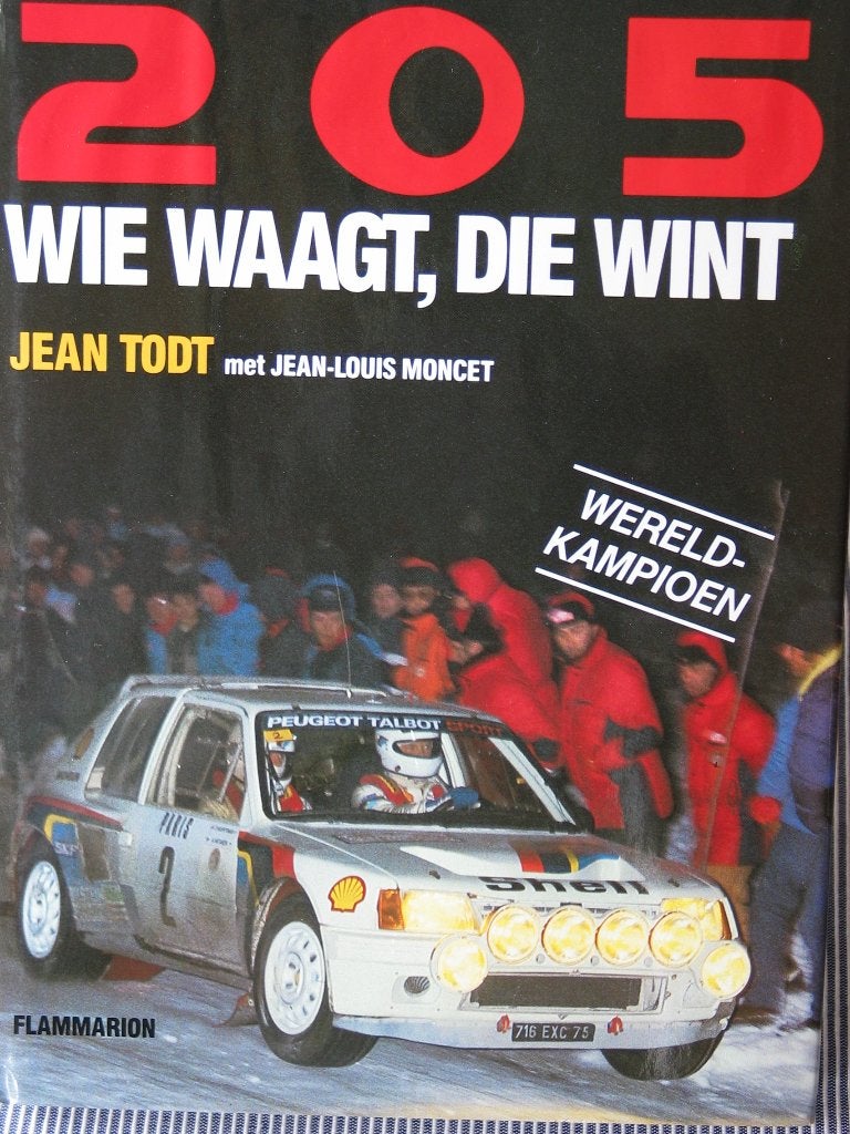 205 WIE WAAGT, DIE WINT, Ophalen of Verzenden, Zo goed als nieuw, Peugeot, Jean Todt