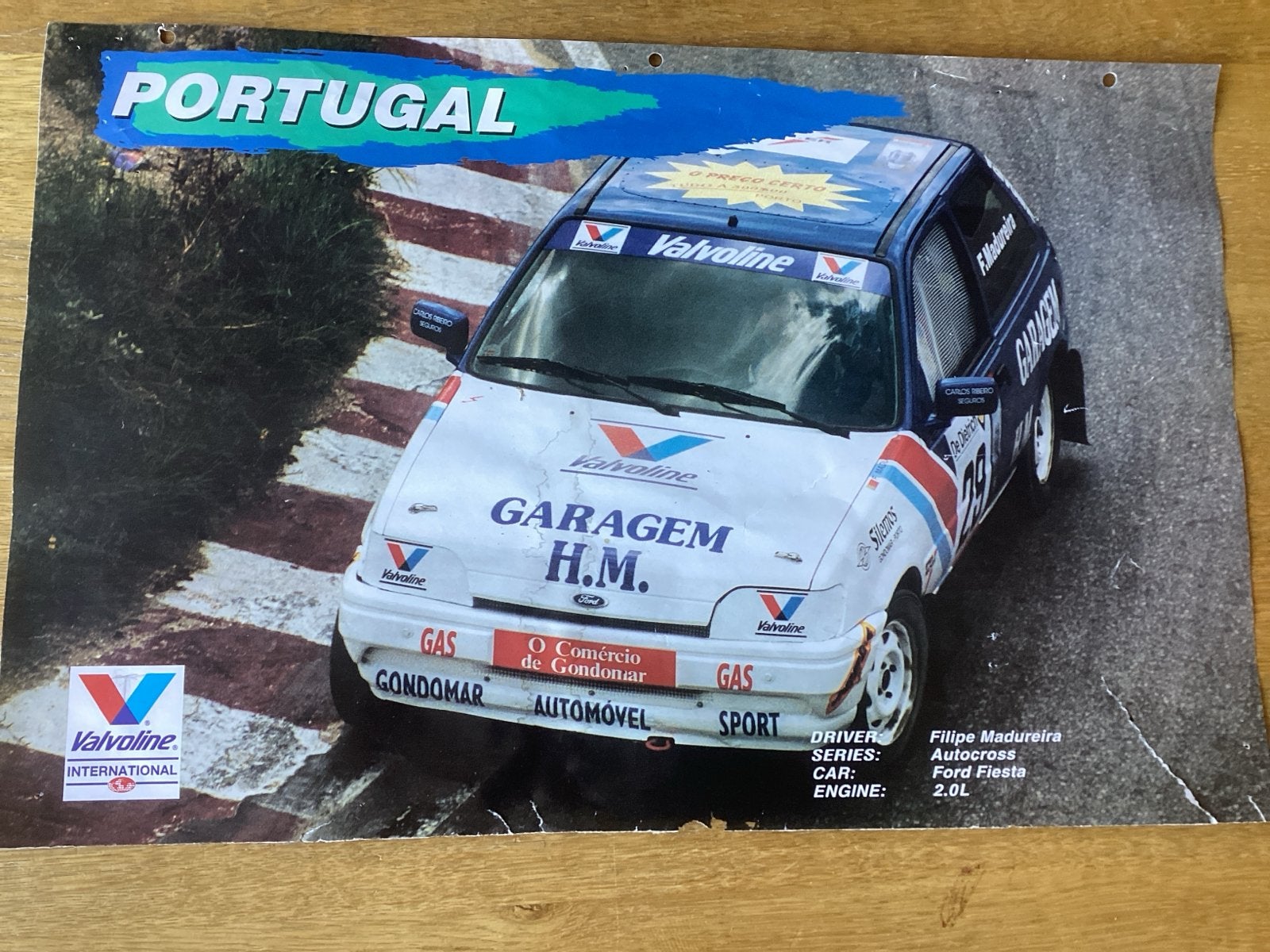 Valvoline Portugal Autocross Ford Fiesta Poster 43 x 28 cm, Ophalen of Verzenden, Gebruikt, Auto's