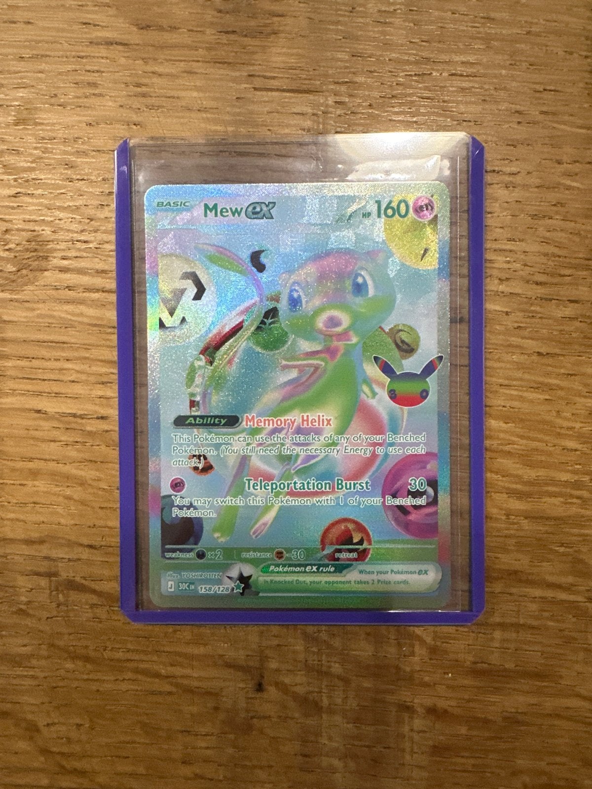 Mew EX Pokémon 30th anniversary, Ophalen of Verzenden, Zo goed als nieuw, Losse kaart, Foil