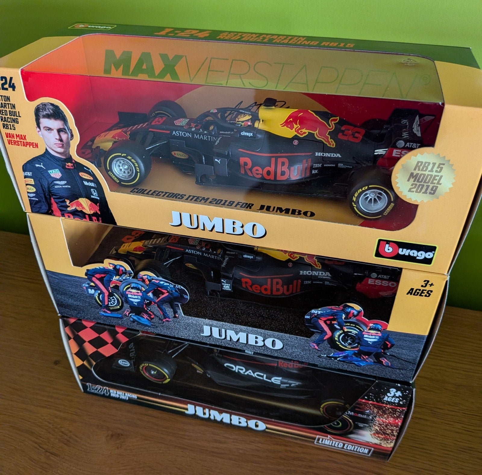 Max Verstappen,  jumbo, modelauto 2019, 2020 en 2023, nieuw!, Ophalen of Verzenden, Nieuw, Auto, Bburago