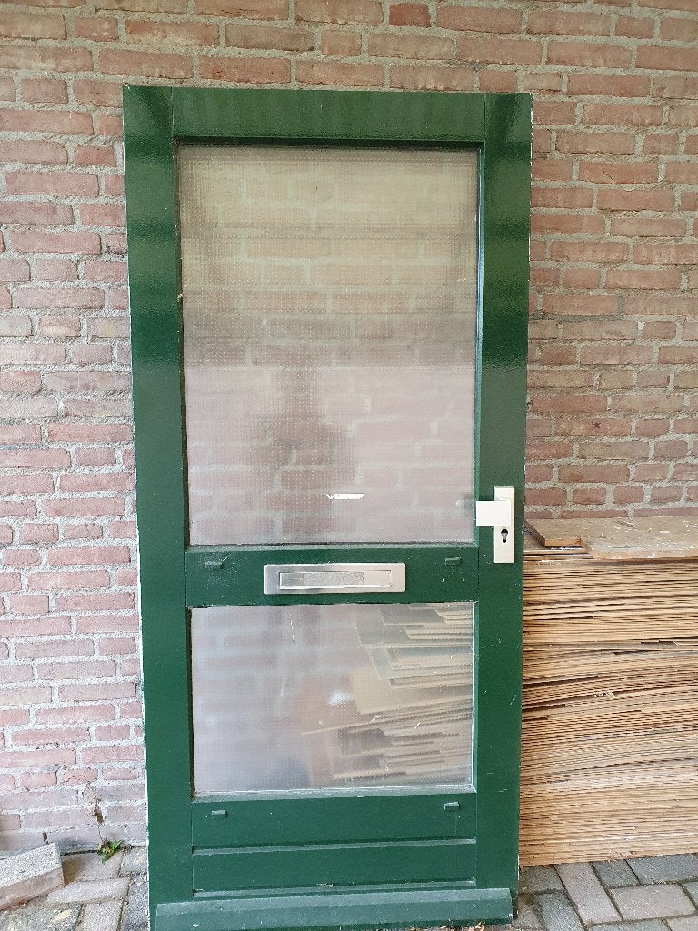 Voordeur rechtsdraaiend hardhout, Ophalen, Gebruikt, 80 tot 100 cm, Buitendeur