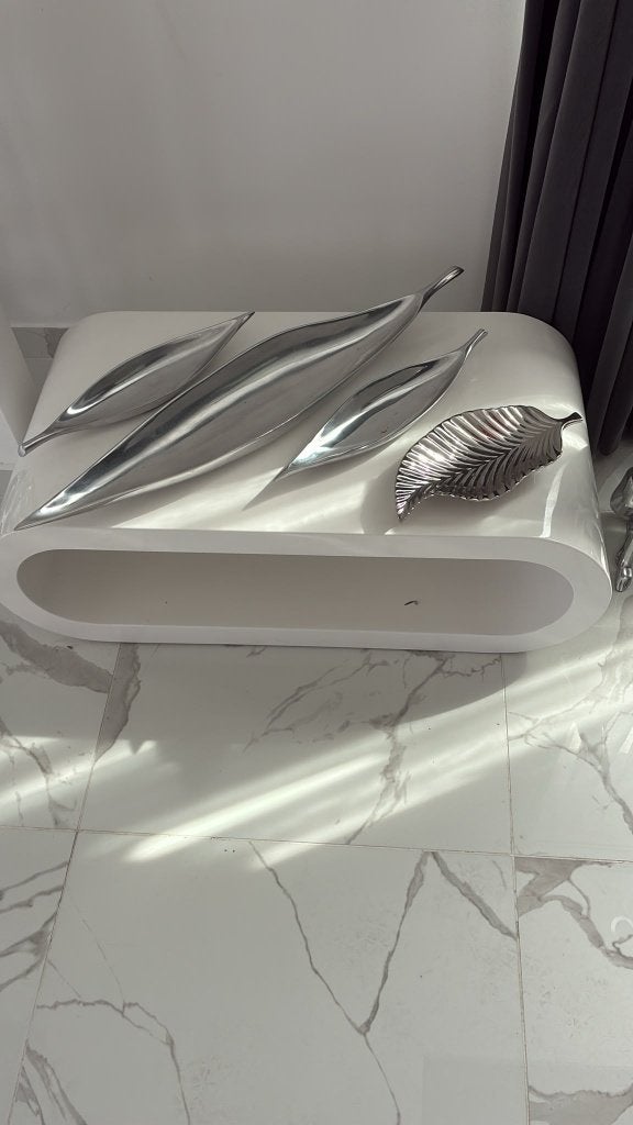 salontafel wit hoogglans rond modern, Ophalen, Rechthoekig, 100 tot 150 cm, 50 tot 100 cm