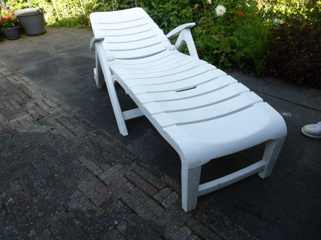 kunststof ligstoel, Ophalen, Gebruikt, Kunststof, Verstelbaar