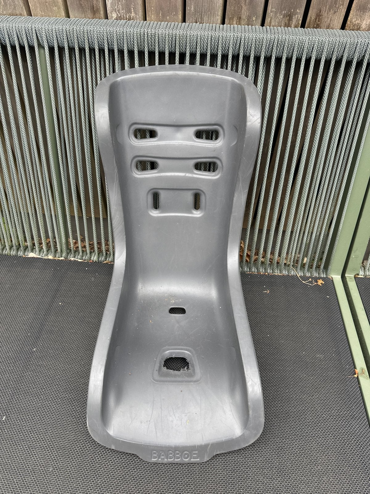 Babboe peuterzitje voor bakfiets - Grijs, Ophalen of Verzenden, Gebruikt, Voorzitje