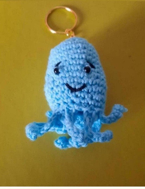 Gehaakte sleutelhanger octopus, Ophalen of Verzenden, Nieuw, Dier of Natuur