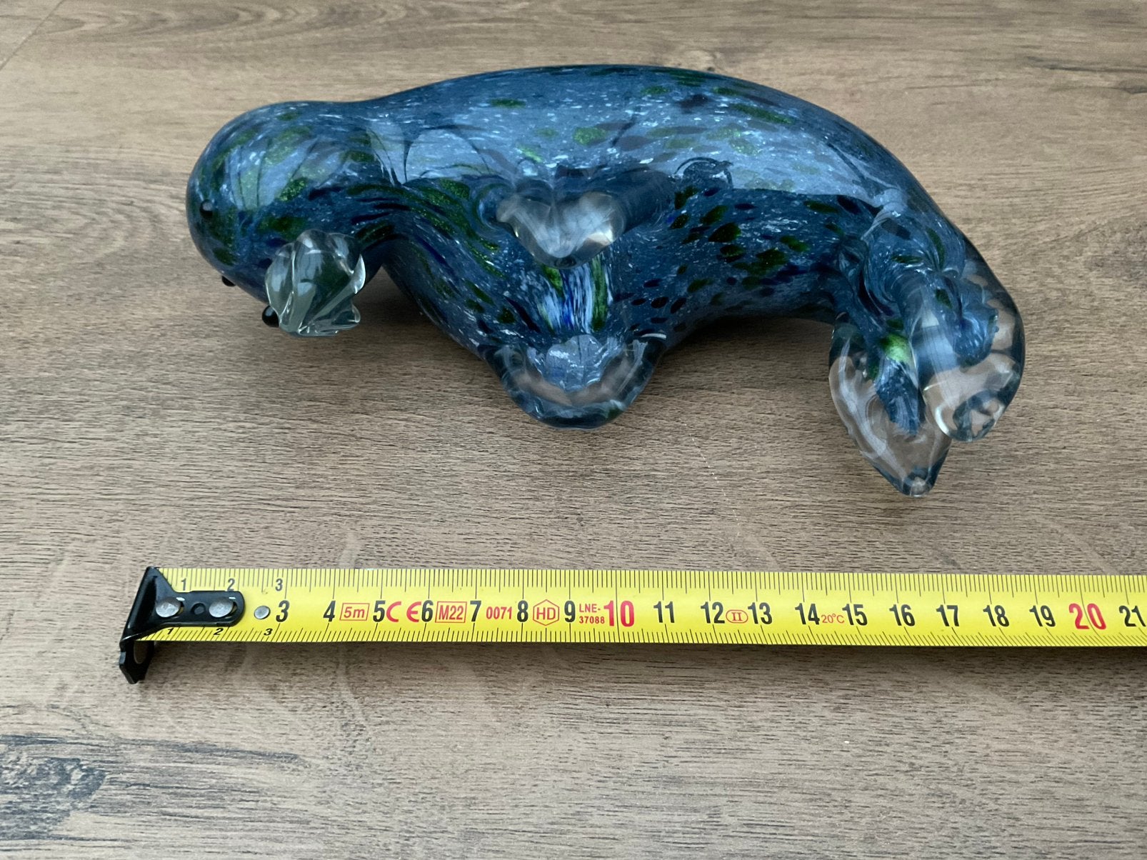 Nieuw Murano glazen zeeleeuw of zeehondje grijs blauw, Ophalen