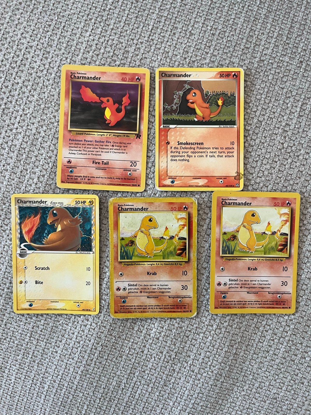 5 Charmander Pokémon kaarten, Ophalen, Meerdere kaarten