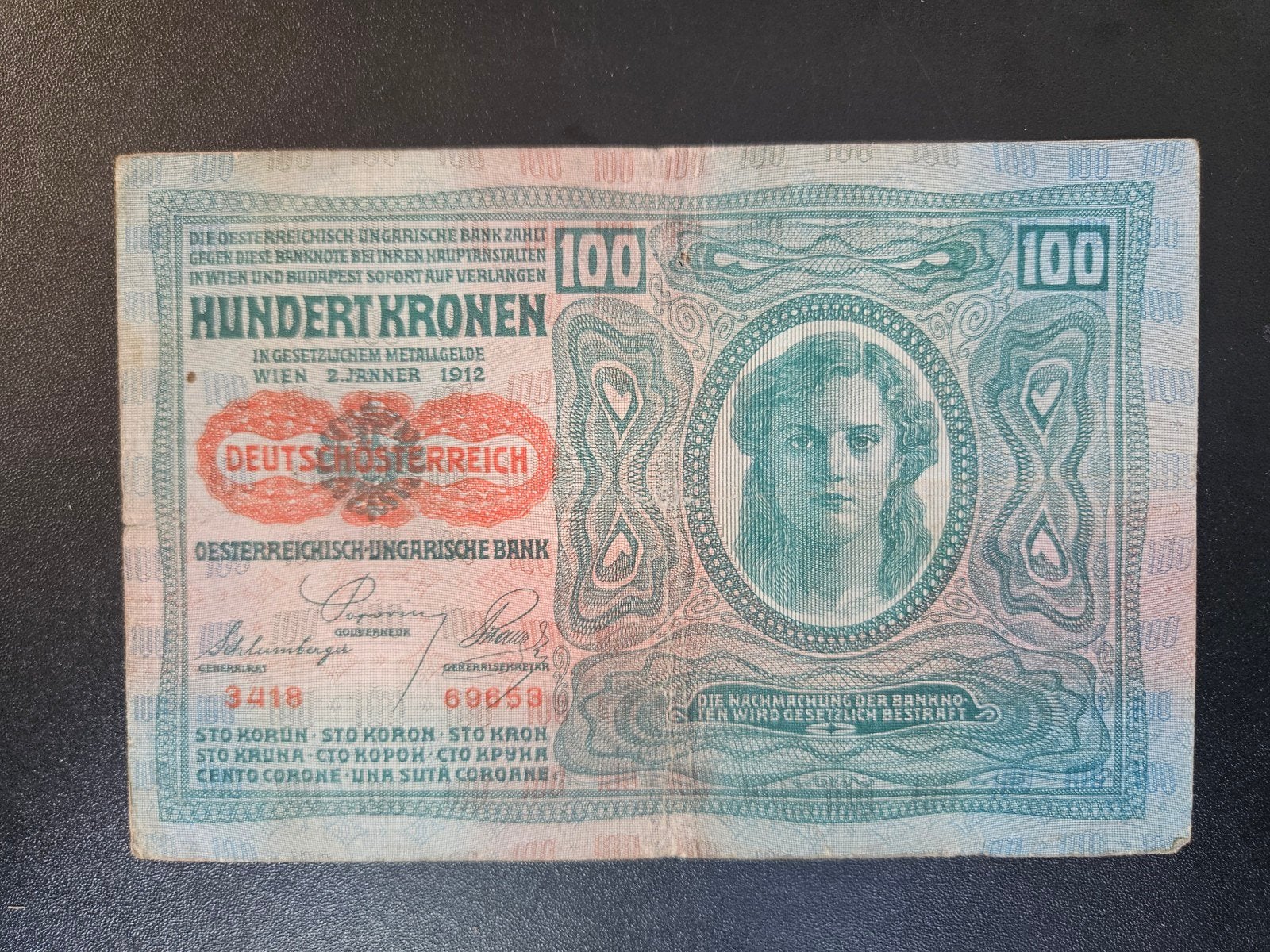 Oostenrijk pick 56(1) 1919 (old-date 1912), Postzegels en Munten, Bankbiljetten | Europa | Niet-Eurobiljetten, Verzenden, Oostenrijk