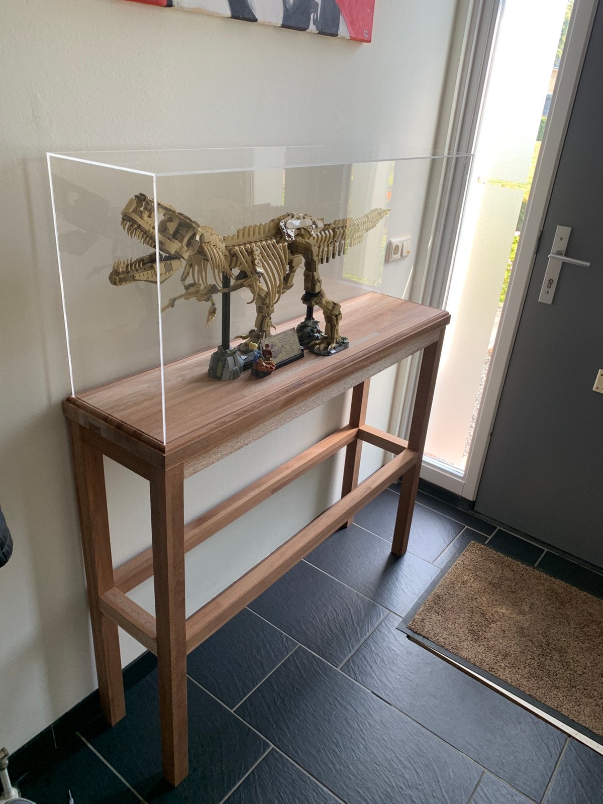 Display showcase stolp op maat Lego modellen T-rex titanic, Ophalen, Zo goed als nieuw