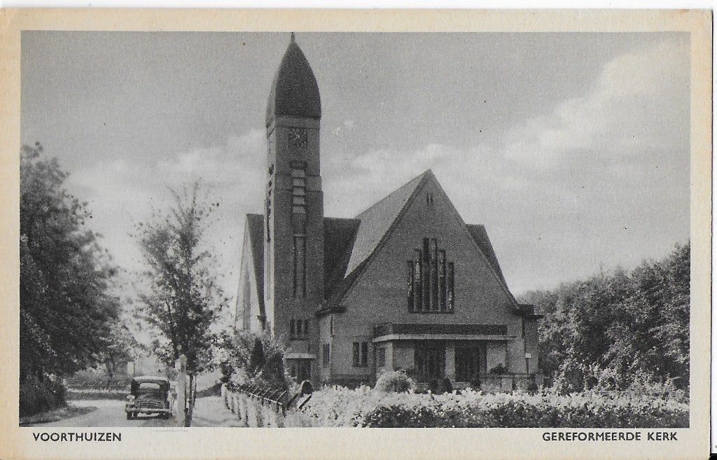 Q1 oude ongelopen ansichtkaart Voorthuizen geref. kerk, Ophalen of Verzenden, 1960 tot 1980, Gelopen