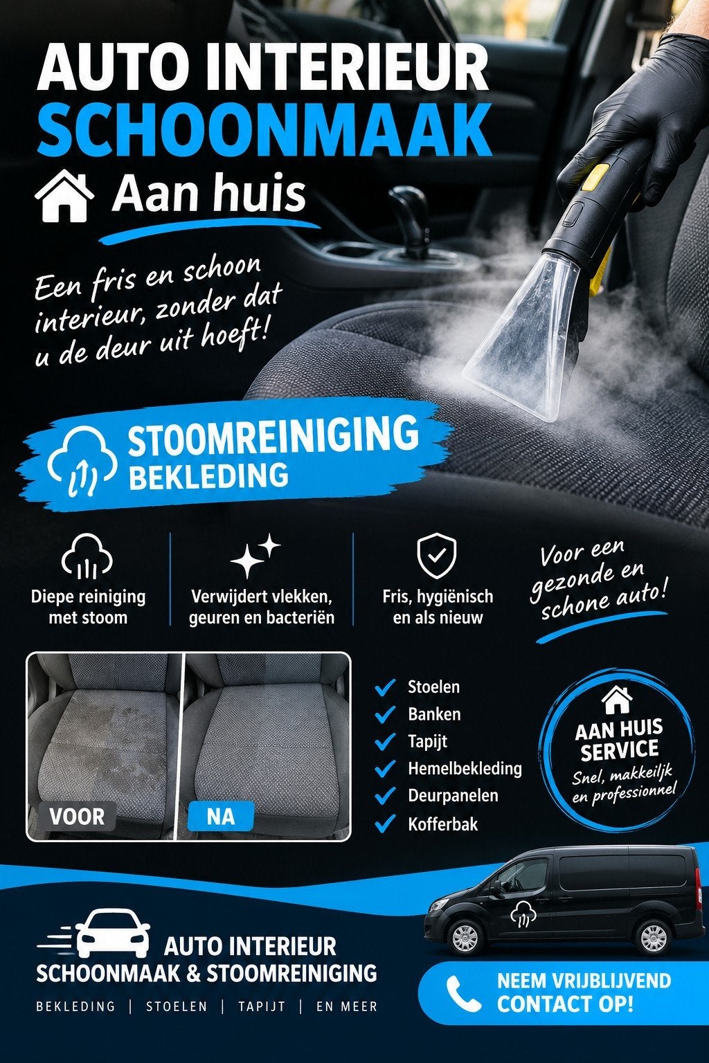 auto interieur reiniging aan huis, Ophalen of Verzenden