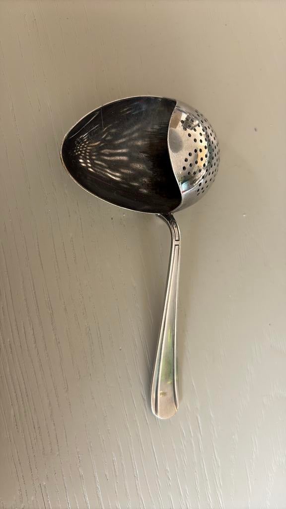 Vintage verzilverd theeschepje – klassiek model jaren ’50, Antiek en Kunst, Ophalen of Verzenden