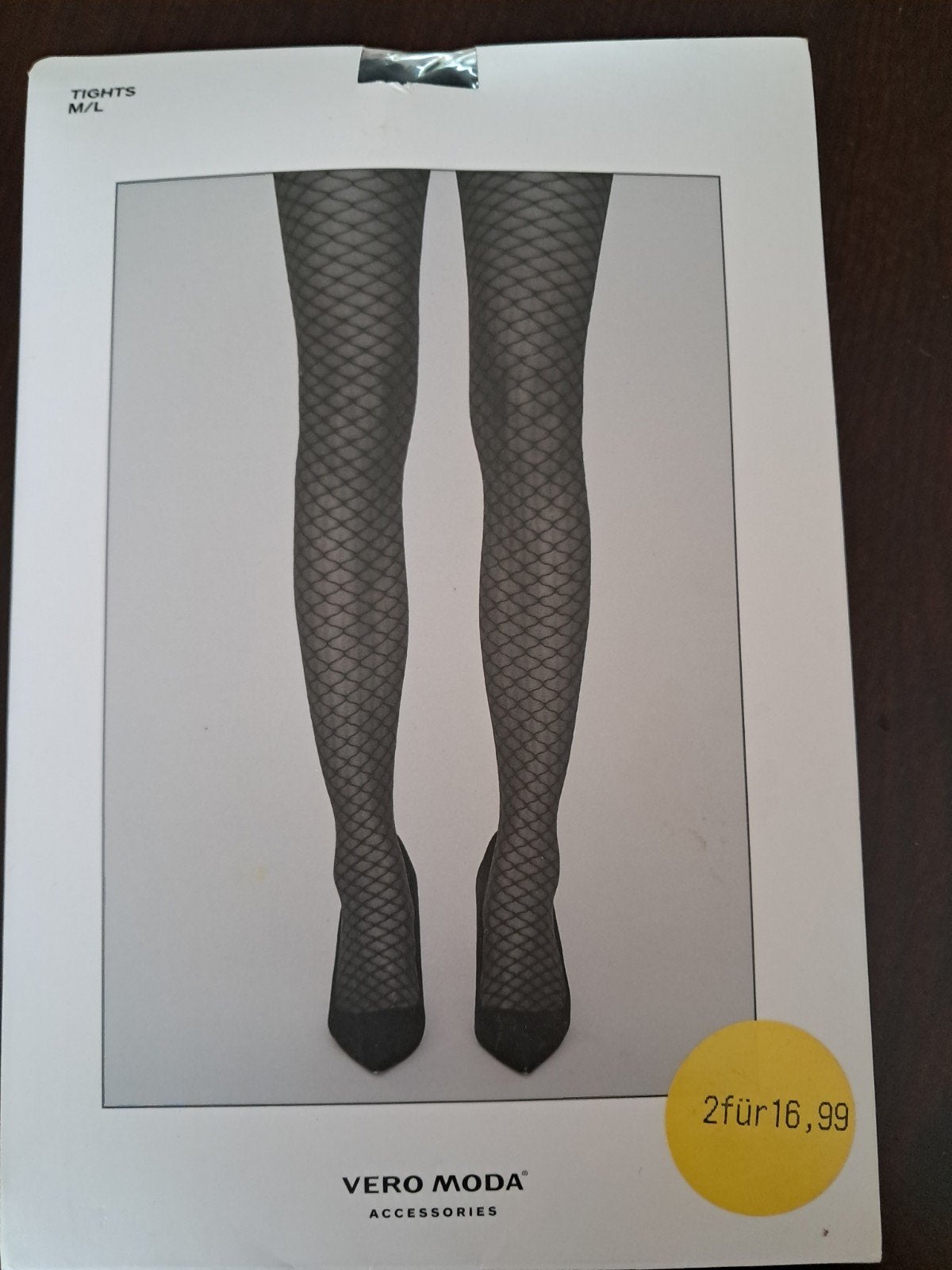 Vera Moda zwarte panty met wybert ruit  motief m-l, Ophalen of Verzenden, Nieuw, Zwart, Panty