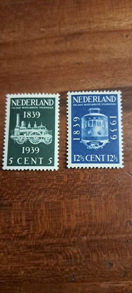 100 jaar spoorwegen Nederland.Postfris met ietsje plak. 1939, Ophalen of Verzenden, Denemarken