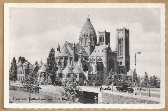 Oude Ansichtkaart Haarlem Kathedraal van Sint Bavo, Ophalen of Verzenden, 1960 tot 1980, Gelopen, Noord-Holland