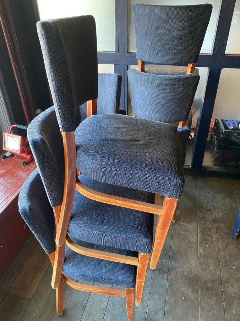 Stoffen stoelen, Ophalen, Gebruikt, Blauw, Stof