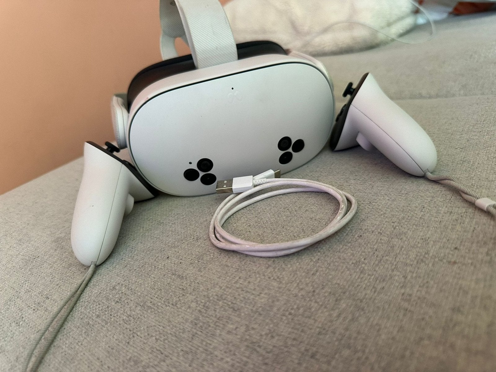 Meta Quest 3S 128GB VR-headset in nieuwstaat., Spelcomputers en Games, Virtual Reality, Ophalen, Zo goed als nieuw, Overige platformen