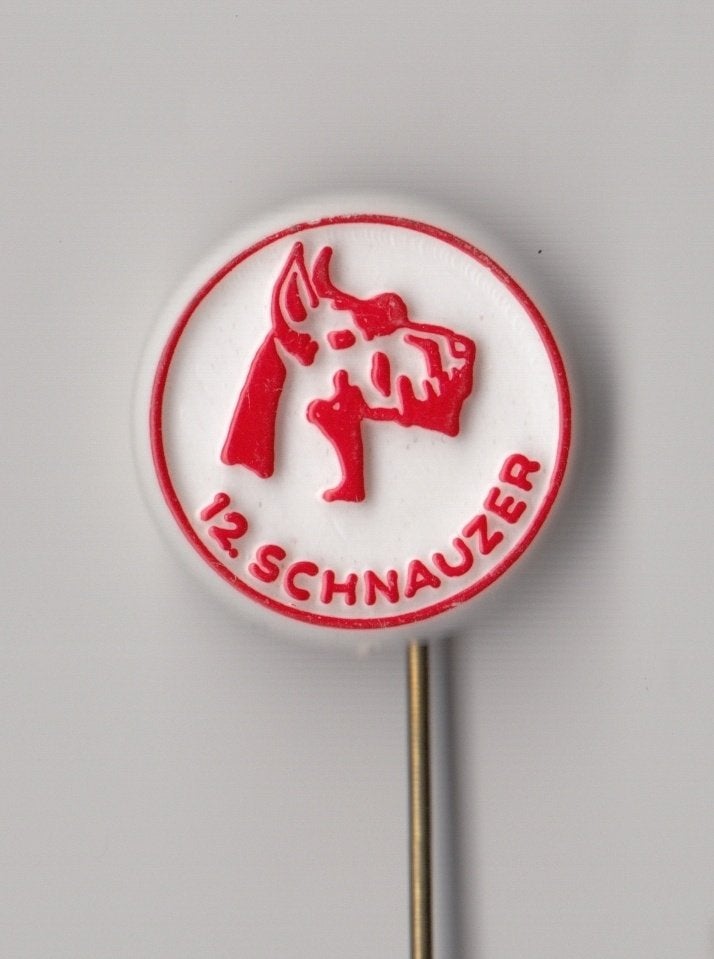 Hond wit Schnauzer speldje, Gebruikt, Niet vindbaar, Niet vindbaar, Speldje of Pin
