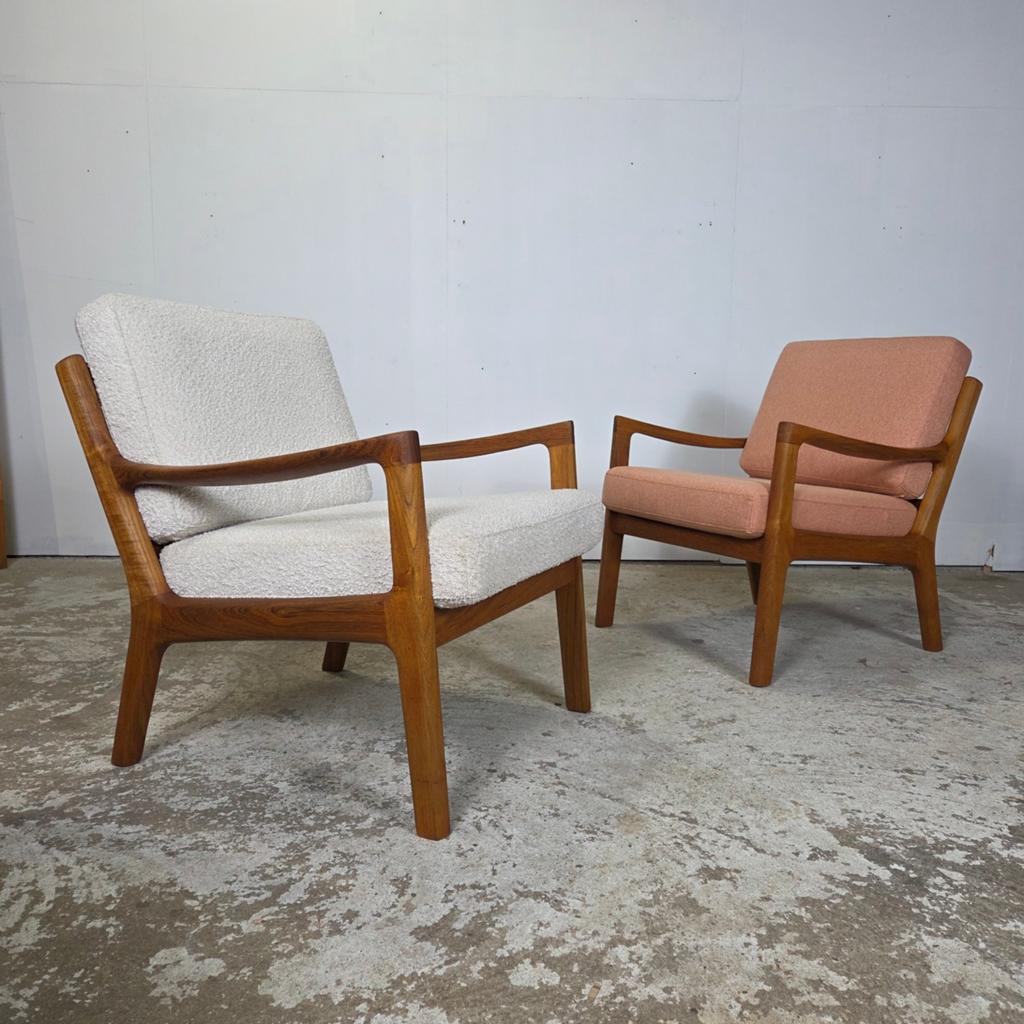 Ole Wanscher 'Senator' vintage Deense lounge stoel jaren 60, Ophalen, 75 tot 100 cm, Zo goed als nieuw, Stof