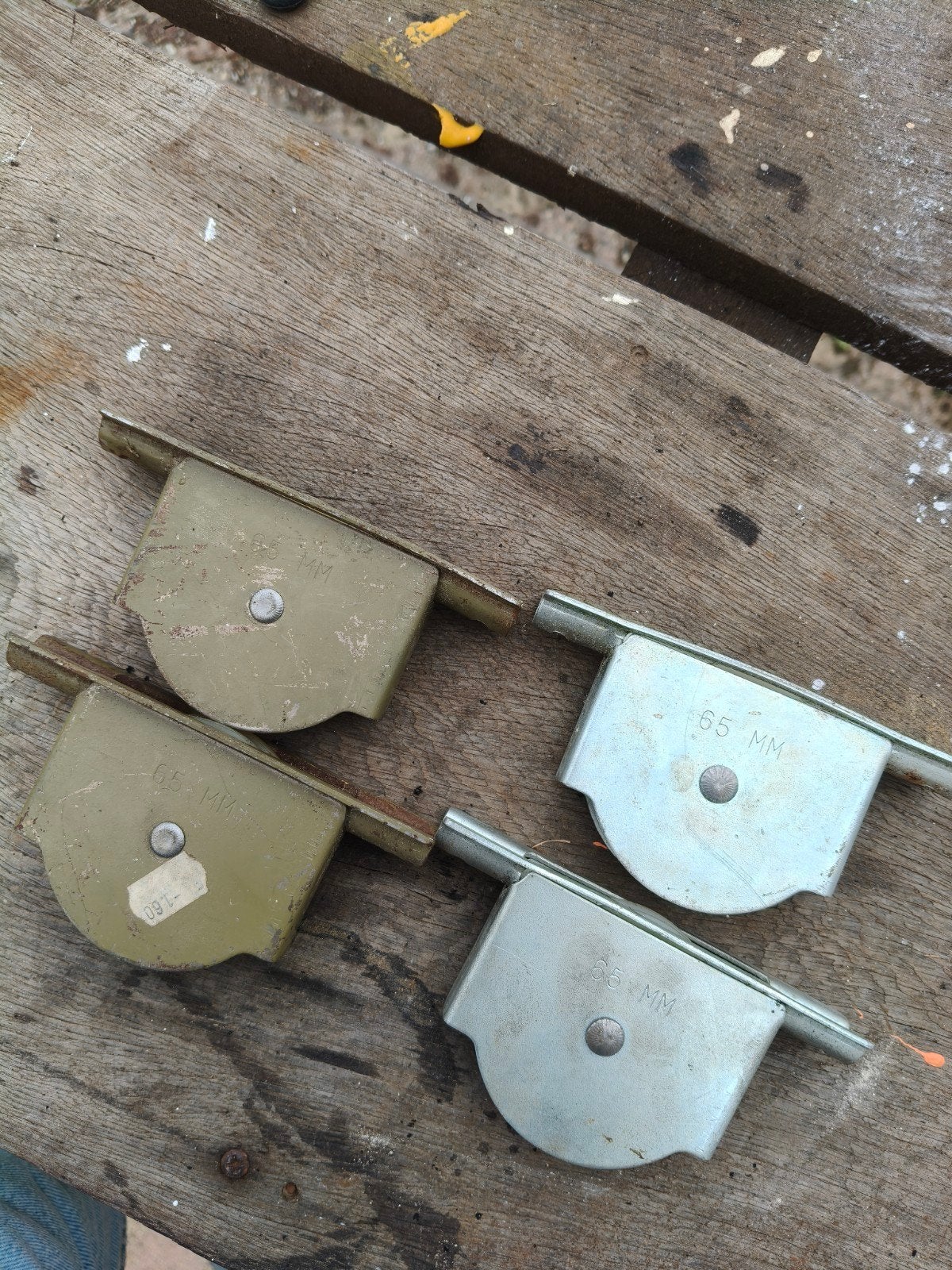 Set van 4 schuifdeurwielen 65 mm voor Ensuite deuren rolslot, Ophalen of Verzenden, Gebruikt