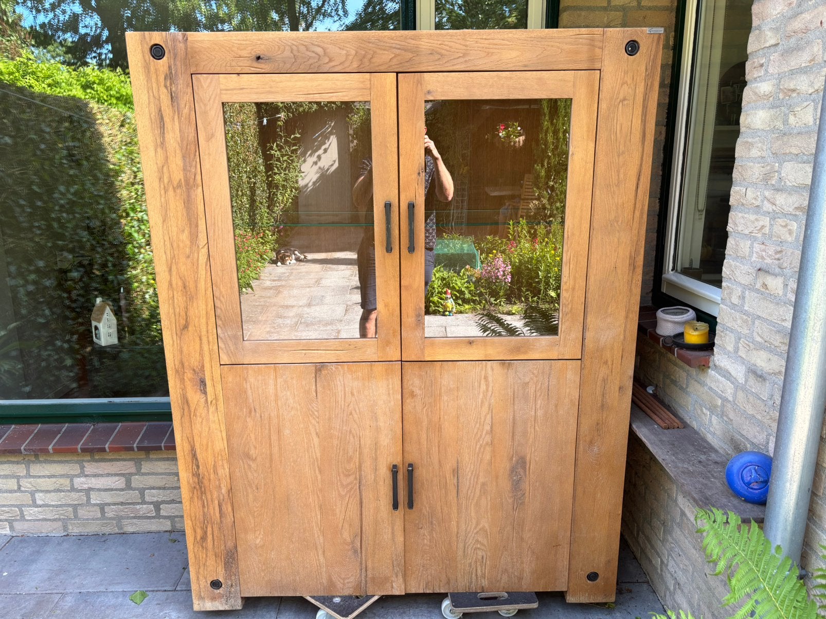 Teak houten goossens kast, Ophalen, 100 tot 150 cm, Zo goed als nieuw, 150 tot 200 cm