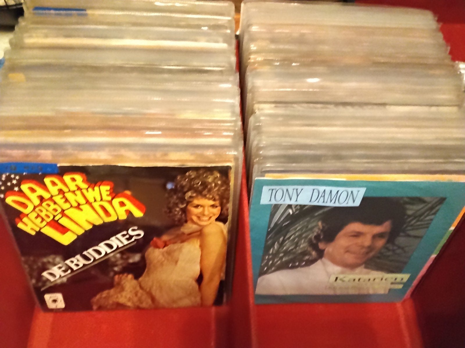 partij verzameling singles 164 stuks vinyl piraat, Verzenden, Gebruikt, Overige formaten, Levenslied of Smartlap