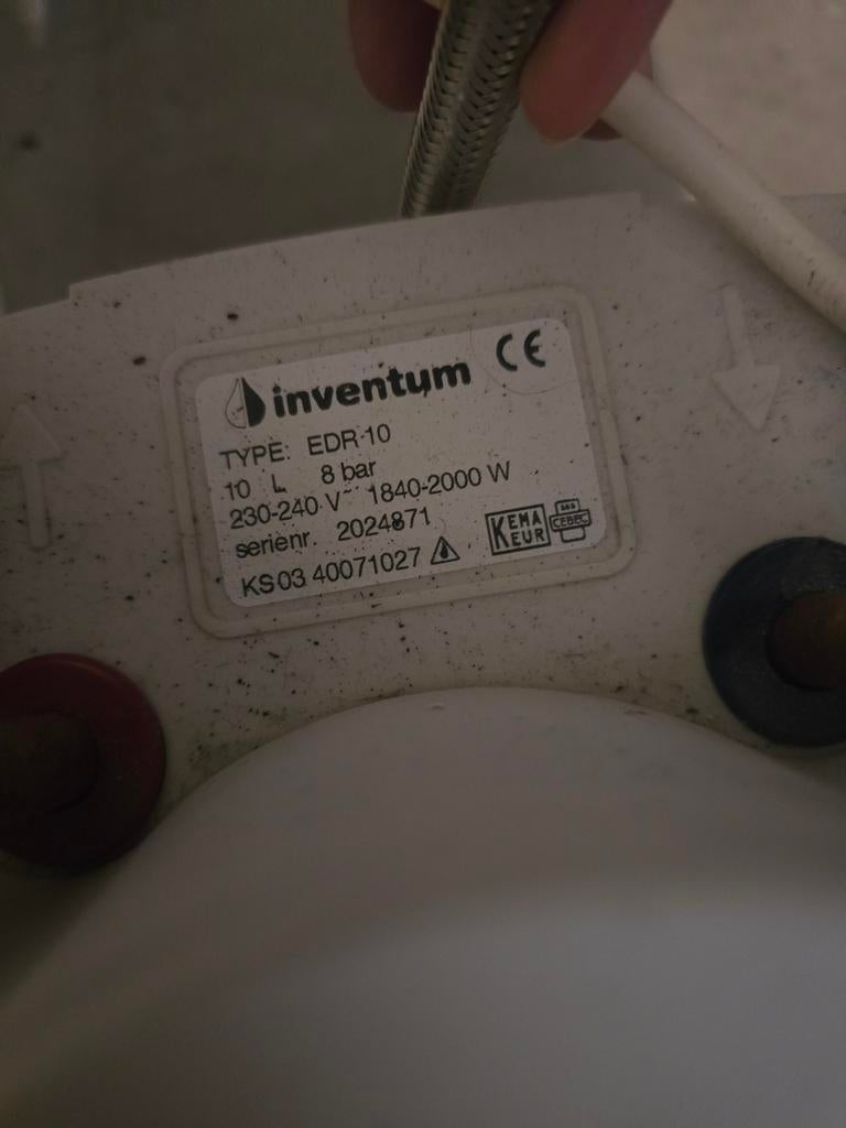 Inventum EDR-10 boiler 10L, Doe-het-zelf en Verbouw, Geisers en Boilers, Ophalen of Verzenden