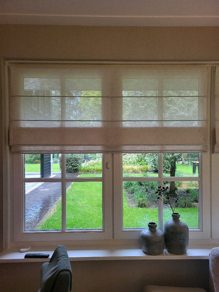 NIEUW! Sunway elektrische vouwgordijnen (6x) Bluetooth, Overige materialen, Nieuw, Vouwgordijn, Bruin