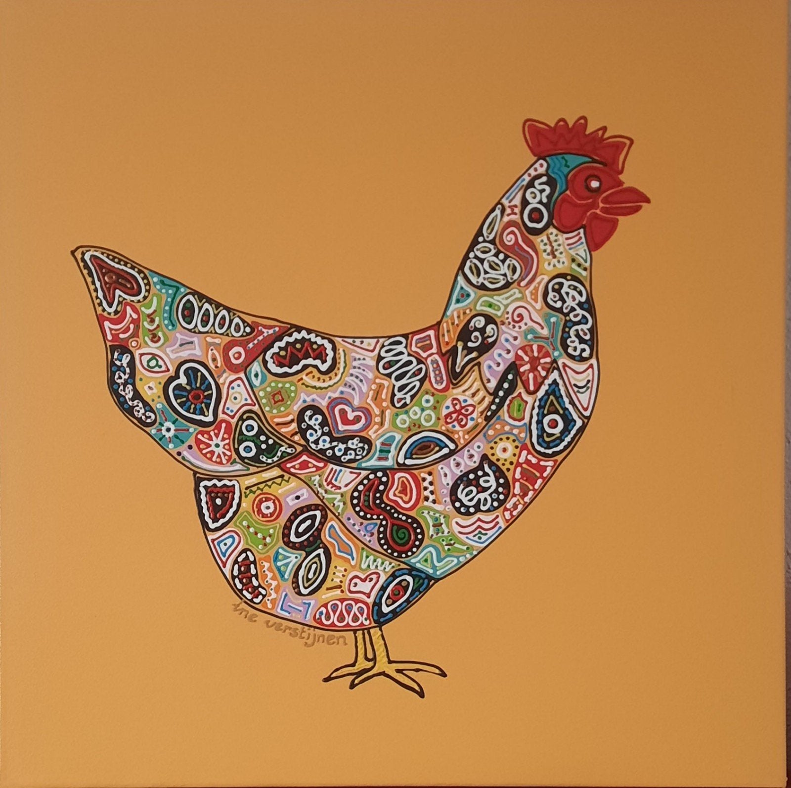 schilderij met kip, Ophalen