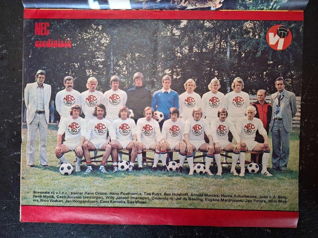 Oude unieke poster NEC Nijmegen (1977), Ophalen of Verzenden, Zo goed als nieuw, Overige binnenlandse clubs, Poster, Plaatje of Sticker