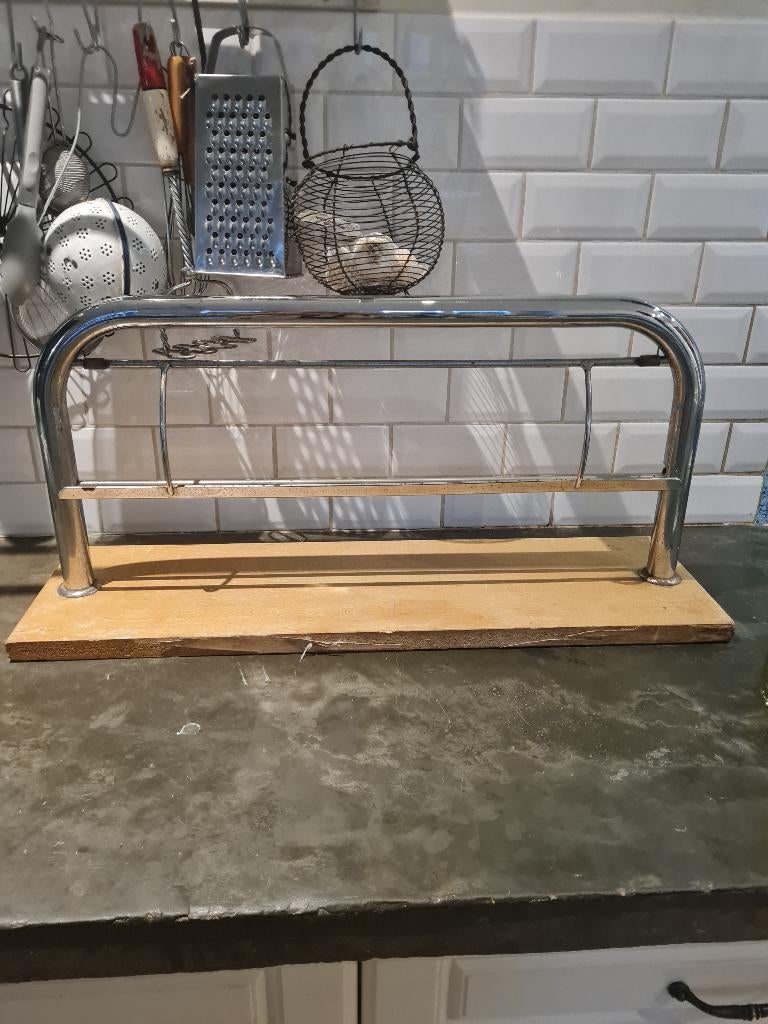 Oude papierrol houder voor grote rol cadeaupapier, Ophalen of Verzenden