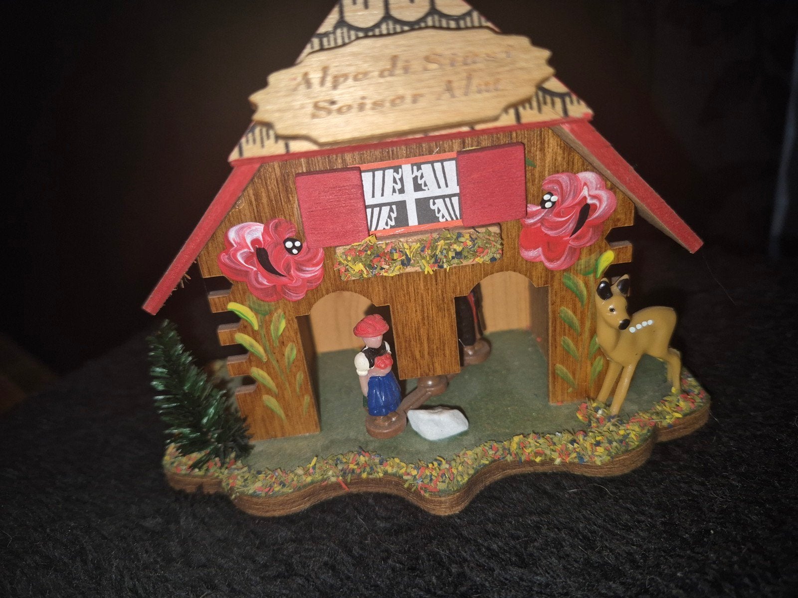 Vintage Weerhuisje - Alpe di Siusi Seiser Alm, Huis en Inrichting, Woonaccessoires | Overige, Zo goed als nieuw, Hout, Meerkleurig