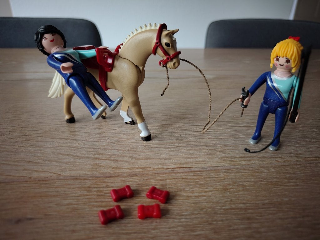 Playmobil Voltige team met paard - 6933 COMPLEET, Ophalen of Verzenden, Zo goed als nieuw, Complete set