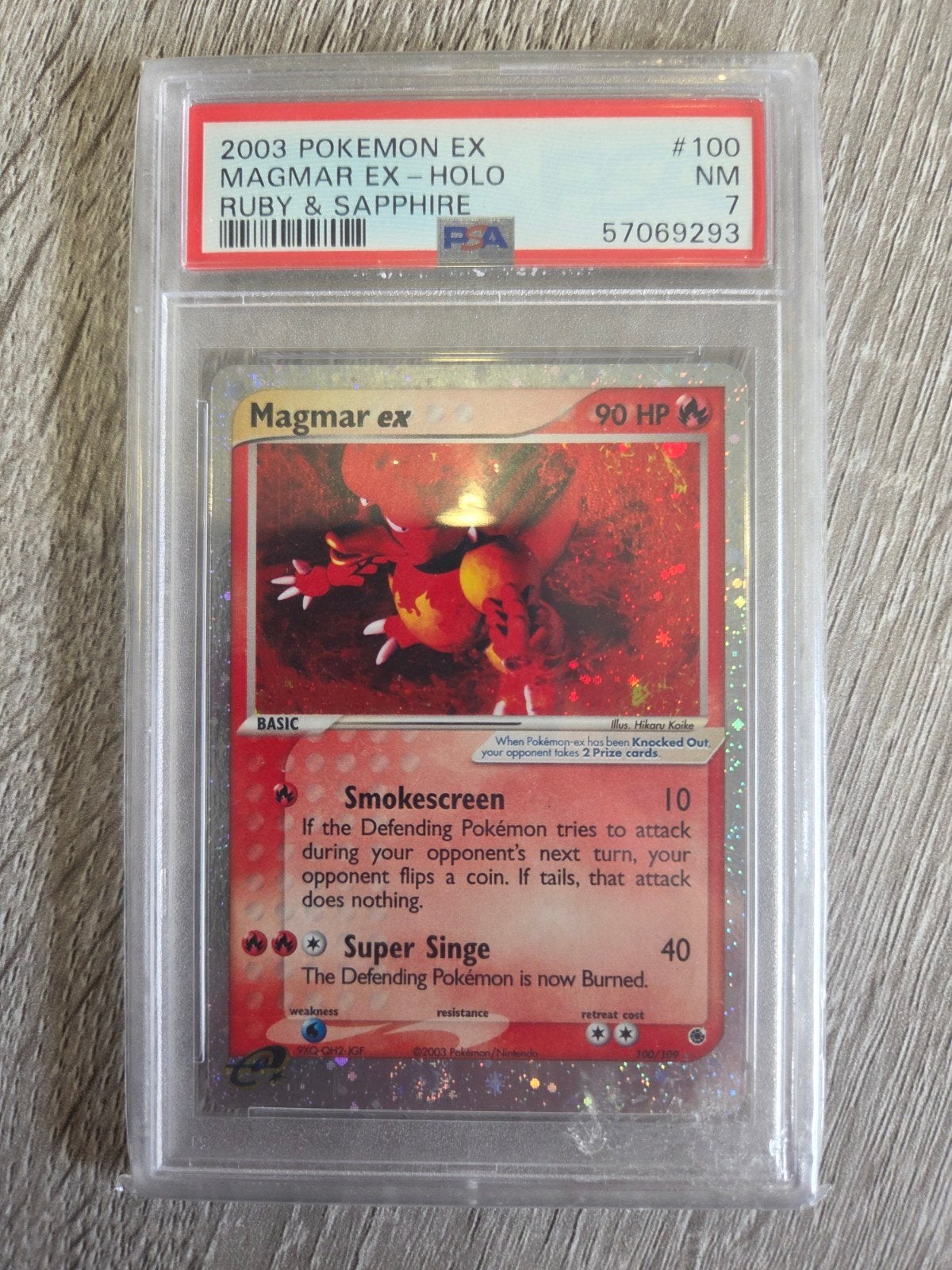 Magmar ex Holo PSA 7 – EX Ruby & Sapphire 2003, Ophalen