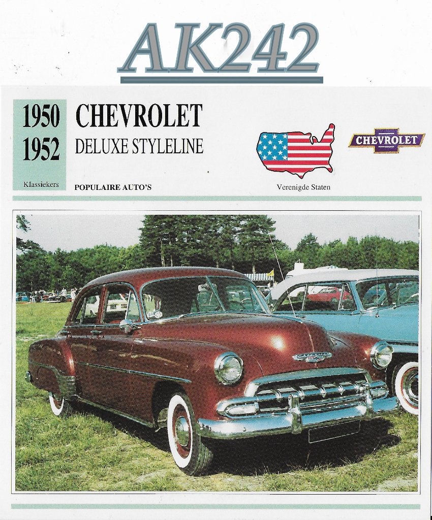 Ak242 autokaart chevrolet deluxe styleline  --, Ophalen of Verzenden, Zo goed als nieuw, Auto's